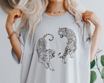 Tiger Graphic Tee - Etsy