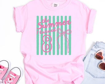 8th Birthday Shirt, The Summer I Turned 8 Shirt, Gifts for 8 Year Old Girl