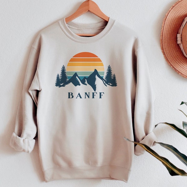 Banff Crewneck Sweatshirt Canada Sweatshirt Banff Shirt Park Sweatshirt Retro Mountain Sunset Sweatshirt Alberta Sweatshirt Banff Gift