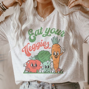 Funny Vegetable Shirt Farmers Market Shirt Vegetable Print Retro Shirt Gardening Gift Vegan Shirt Botanical Shirt Gardening Shirt
