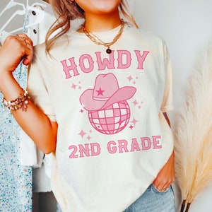 Comfort Colors Teacher Shirts, Second Grade Teacher Tshirt, Howdy 2nd Grade Teacher T Shirts, Back to School Western Teacher Tees