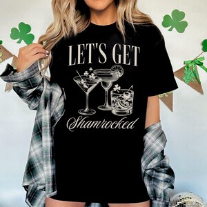 Lets Get Shamrocked St Patricks Day Shirt, Funny Saint Patricks Day Drinking Shirt, St Pattys Day Pub Crawl Shirt, St Patricks Day Tshirt Black