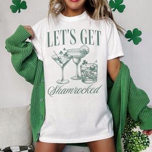 Lets Get Shamrocked St Patricks Day Shirt, Funny Saint Patricks Day Drinking Shirt, St Pattys Day Pub Crawl Shirt, St Patricks Day Tshirt White