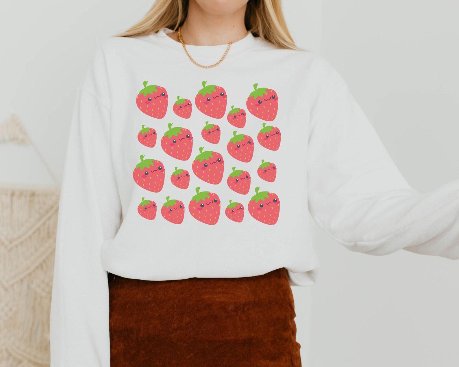Kawaii Strawberry Sweatshirt Aesthetic Clothes Indie Clothes Etsy