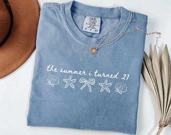 21st Birthday Shirt, The Summer I Turned 21 Shirt, 21st Birthday Gifts for Her, Beach Birthday Shirt