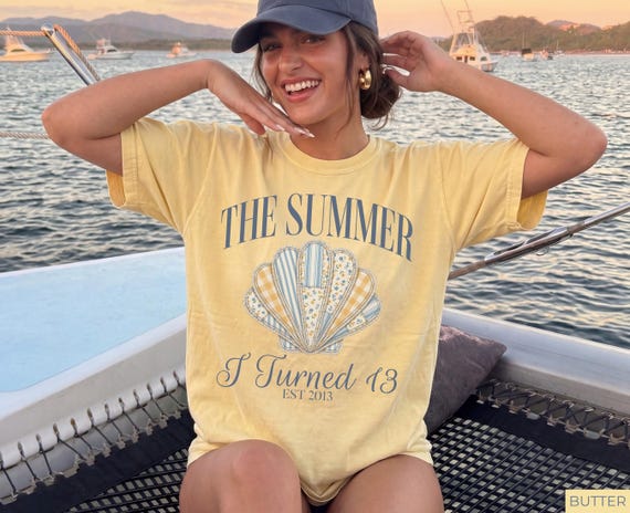 13th Birthday Girl Shirt, The Summer I Turned 13 Shirt, Faux Patchwork Beach 13th Birthday Shirt, 13th Birthday Gifts