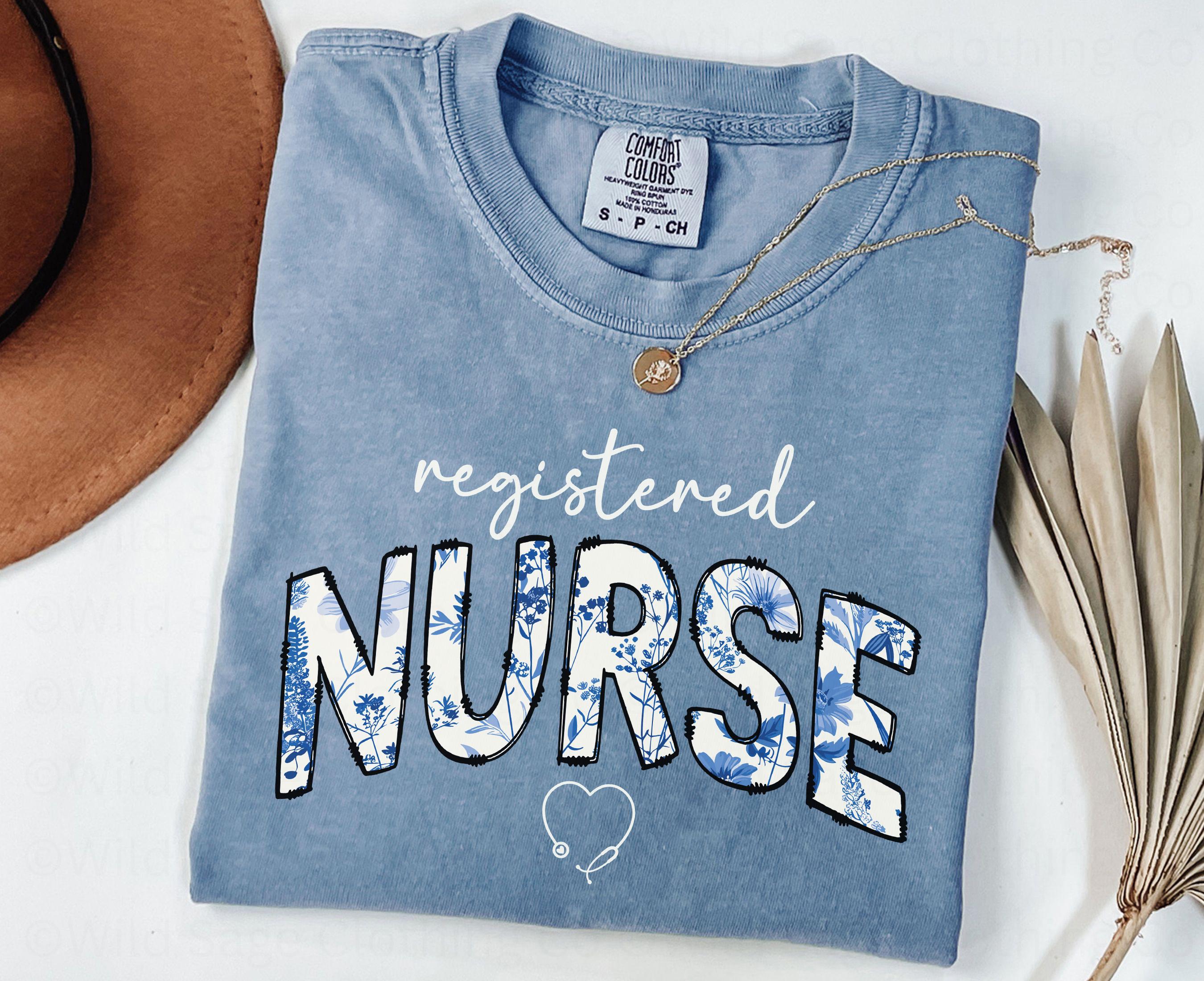 Registered Nurse Shirt, RN Shirt, Gift for Nursing Grad, RN Clothes, Registered Nurse Tshirt, Floral RN Tshirt, Nurse Graduation Gift
