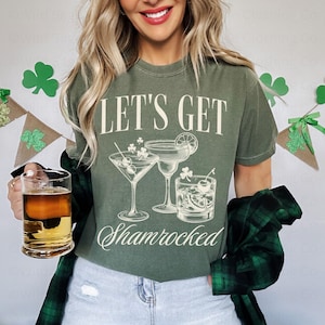 Lets Get Shamrocked St Patricks Day Shirt, Funny Saint Patricks Day Drinking Shirt, St Pattys Day Pub Crawl Shirt, St Patricks Day Tshirt Moss