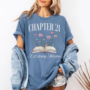 21st Birthday Gift for Her, 21st Birthday Shirt, Chapter 21 Birthday Shirt, Book Lover Gift for Her, 21 Year Old Gift for Girls Blue Jean