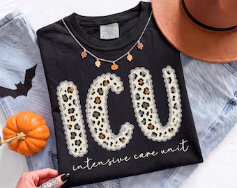 Halloween ICU Nurse Shirt, Leopard Print Intensive Care Unit Shirt, ICU Nurse Gifts, ICU Halloween Shirt