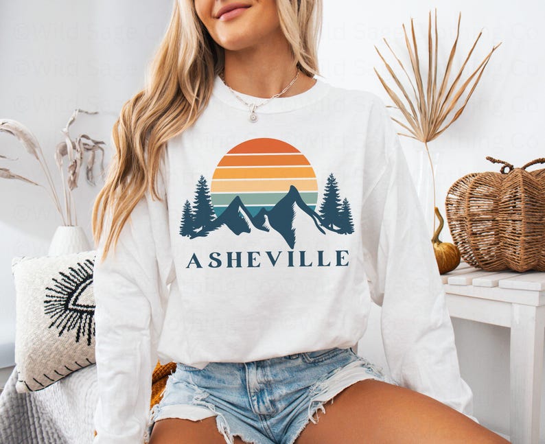 Asheville NC Comfort Colors Long Sleeve Shirt, Asheville Gift