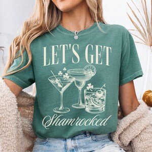 Lets Get Shamrocked St Patricks Day Shirt, Funny Saint Patricks Day Drinking Shirt, St Pattys Day Pub Crawl Shirt, St Patricks Day Tshirt Light Green