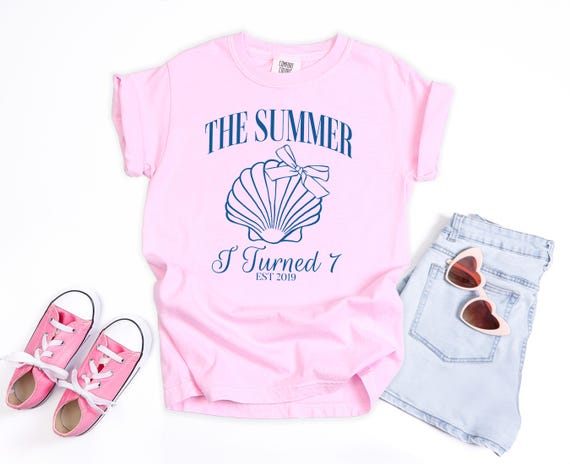 The Summer I Turned 7 Shirt, 7th Birthday Shirt, 7 Year Old Girl Gift, 7th Birthday Girl Tshirt