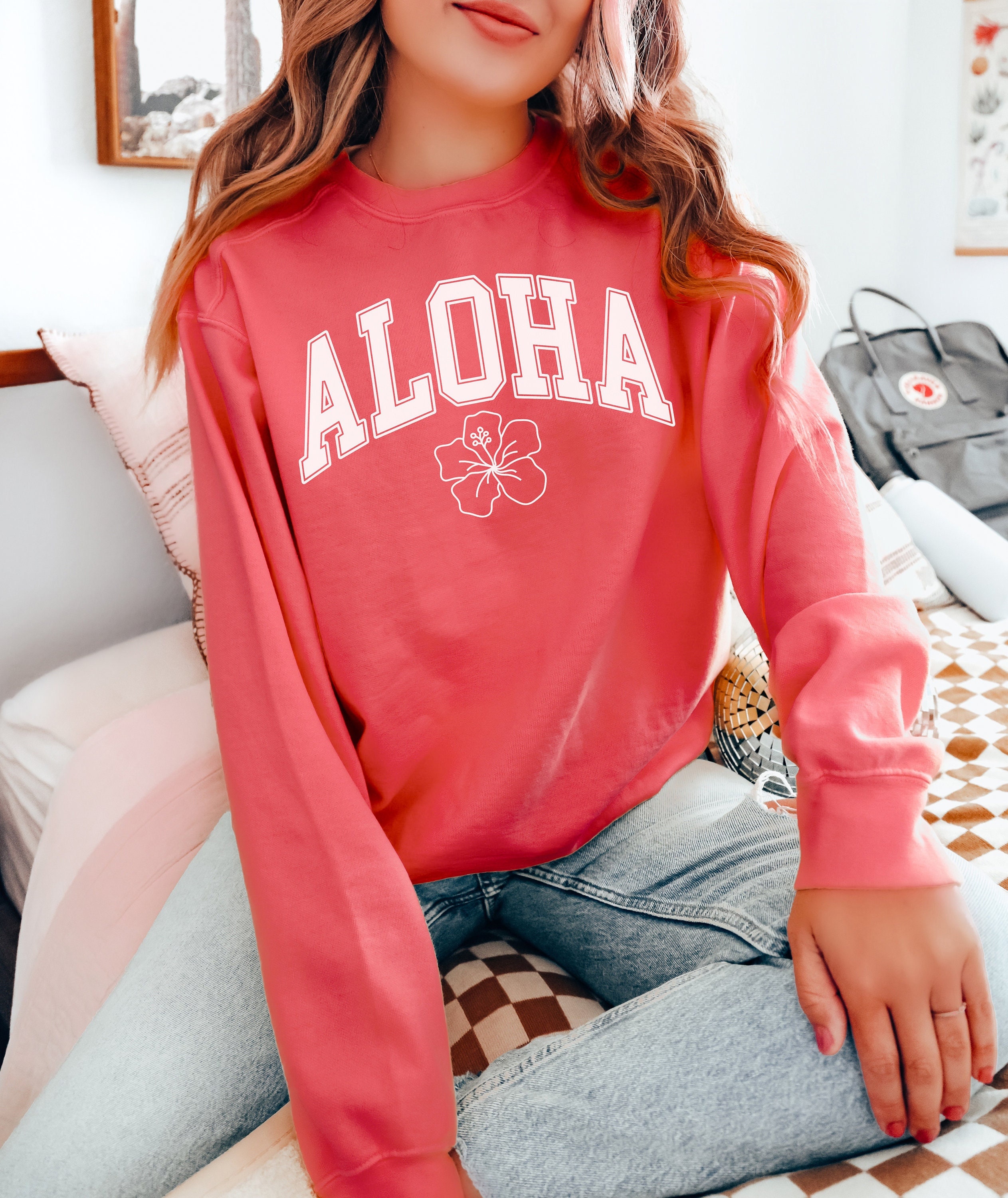 Comfort Colors Aloha Crewneck Sweatshirt, Aloha Shirt