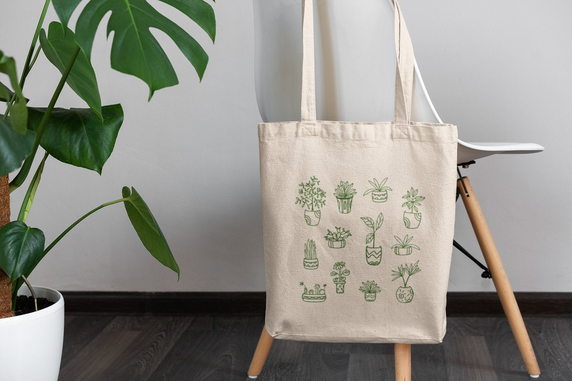 Aesthetic Plant Cotton Tote Bag Botanical Tote Bag Cute Tote Etsy