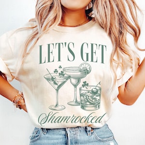 Lets Get Shamrocked St Patricks Day Shirt, Funny Saint Patricks Day Drinking Shirt, St Pattys Day Pub Crawl Shirt, St Patricks Day Tshirt Ivory