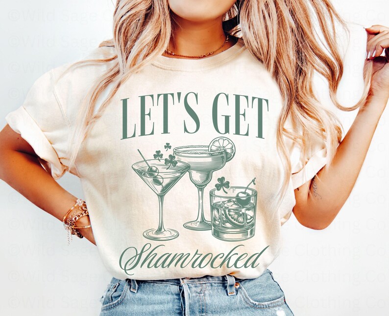 Lets Get Shamrocked St Patricks Day Shirt, Funny Saint Patricks Day Drinking Shirt, St Pattys Day Pub Crawl Shirt, St Patricks Day Tshirt Ivory