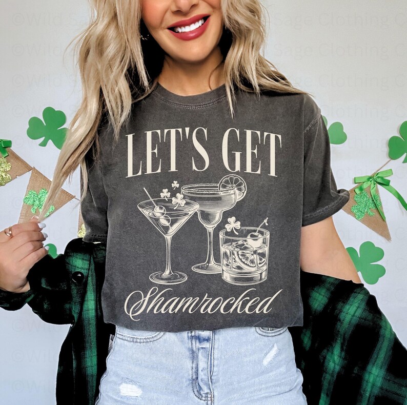 Lets Get Shamrocked St Patricks Day Shirt, Funny Saint Patricks Day Drinking Shirt, St Pattys Day Pub Crawl Shirt, St Patricks Day Tshirt Pepper