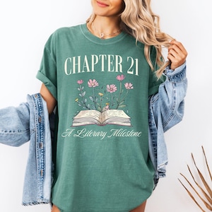 21st Birthday Gift for Her, 21st Birthday Shirt, Chapter 21 Birthday Shirt, Book Lover Gift for Her, 21 Year Old Gift for Girls Light Green