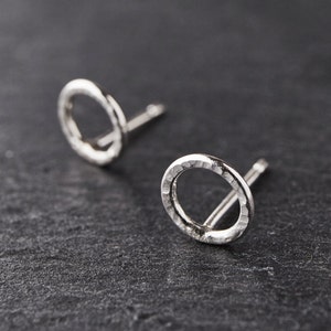 Handmade Silver Circle Stud Earrings