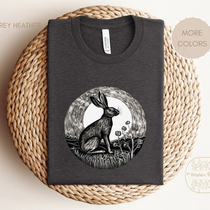 T-shirt lapin pleine lune, chemise lapin, amoureux des lapins, cadeau lapin, T-shirt lapin, t-shirt lapin, t-shirt lièvre du désert, maman lapin, papa lapin