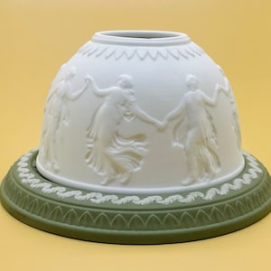 Rare Wedgwood Jasperware Sage Green Lithophane- Dancing hours