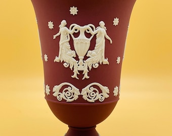 Rare Large Wedgwood crimson wine color vase