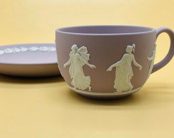 Wedgwood Lilac color jasperware dancing hours cup and saucer set