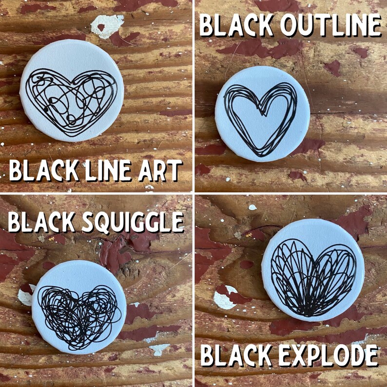 Doodle Hearts pack of three