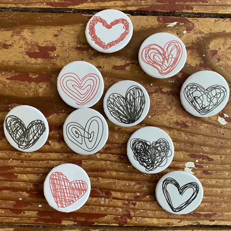 Doodle Hearts pack of three