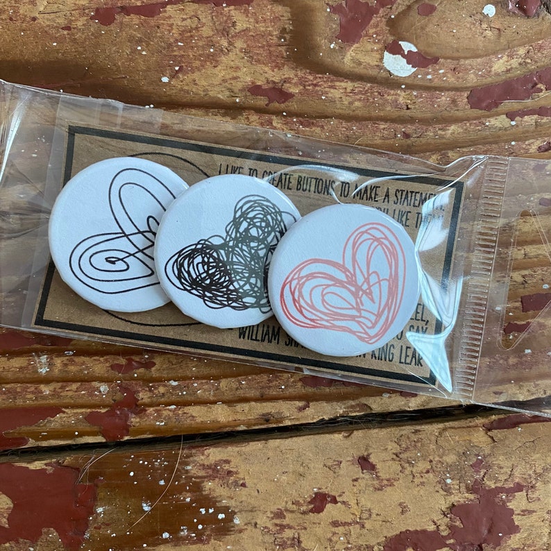 Doodle Hearts pack of three