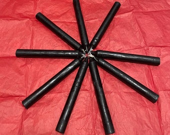 6” Black Taper Candle (Handmade)