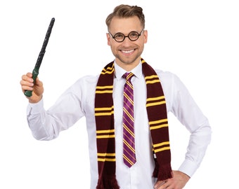 WORLD BOOK DAY WIZARD FANCY DRESS SCARF NECK TIE GLASSES WAND MAGIC COSTUME WORLD BOOK DAY WIZARD FANCY DRESS SCARF NECK TIE GLASSES WAND MAGIC COSTUME