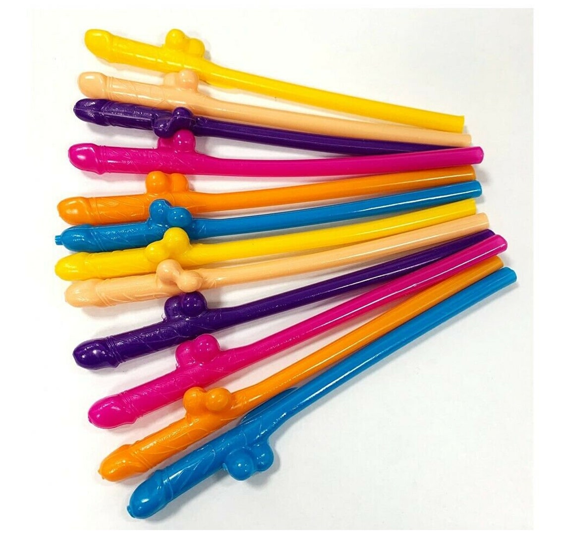 Rainbow Willy Straws Funny Sipping Hen Party Bachelorette Etsy
