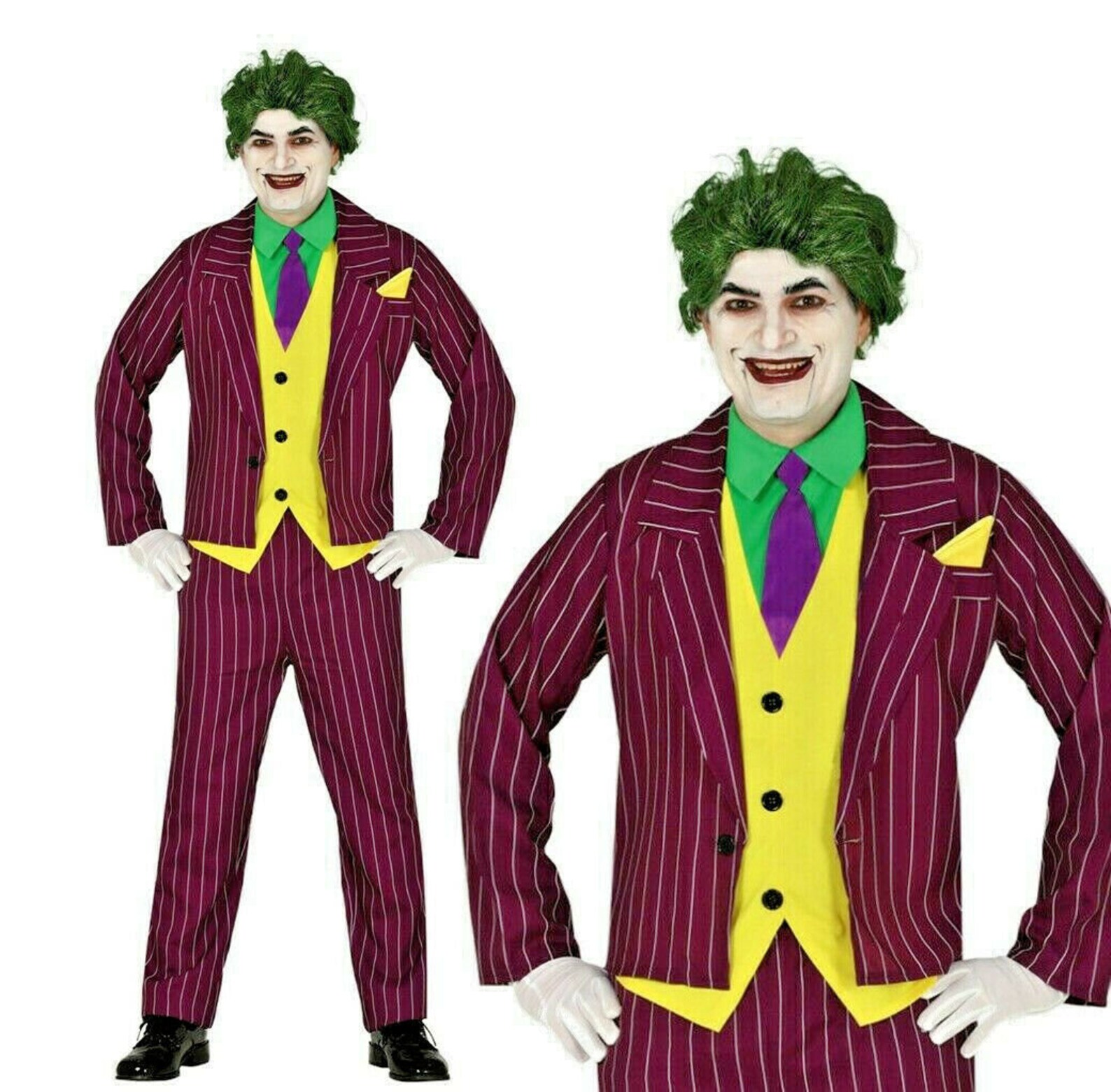 Mens Crazy Villain Costume Fancy Dress Halloween Bad Guy Film Etsy