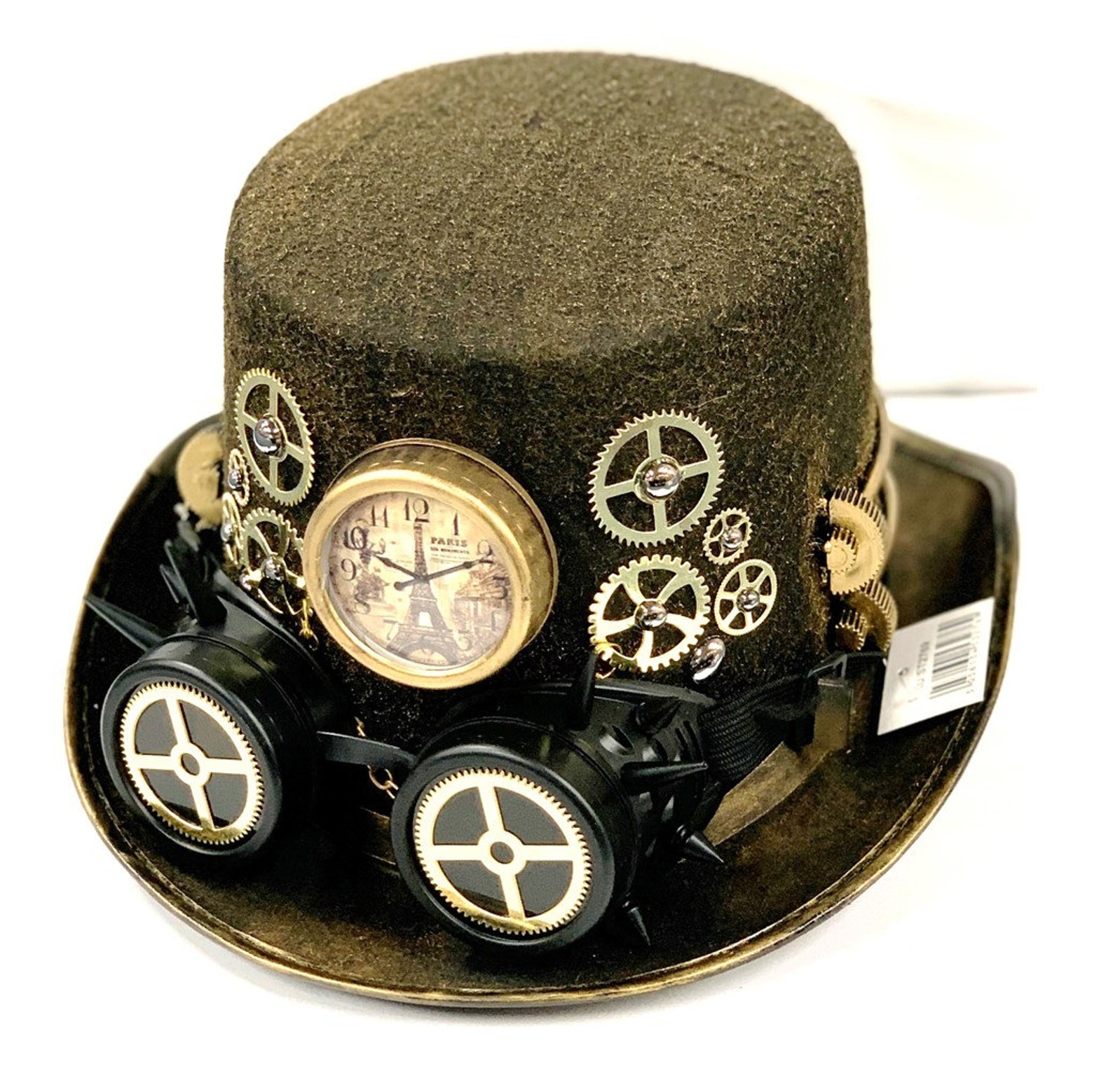Steampunk Hat With Goggles Clock Attached Fancy Dress Costume Etsy