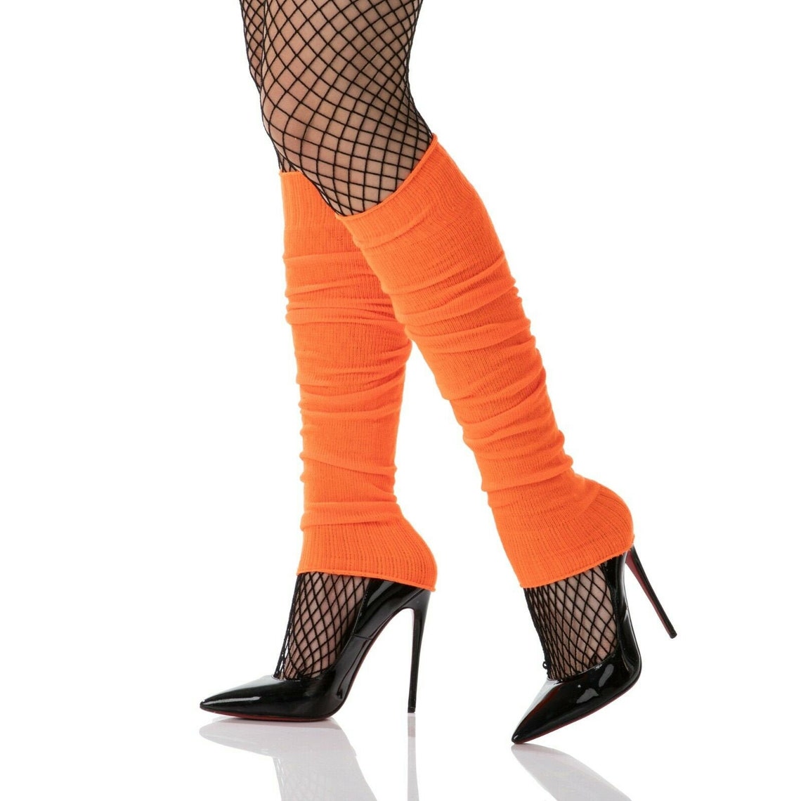 Orange Leg Warmers Dance Neon Disco Party Fancy Dress Etsy