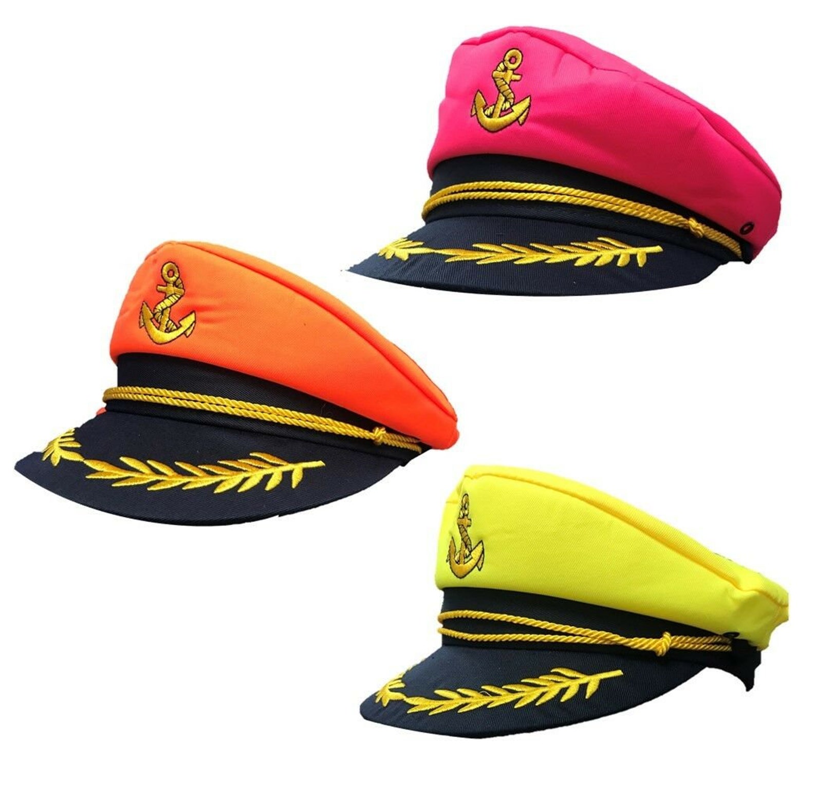 Unisex Sailor Hat Captain Pink Sailor Hat / Yellow Sailor Hat Etsy