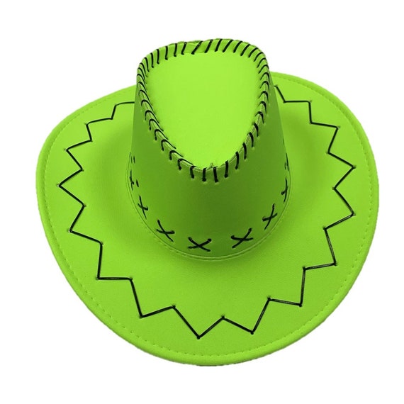 Adults Neon Green Cowboy Hat Suede 