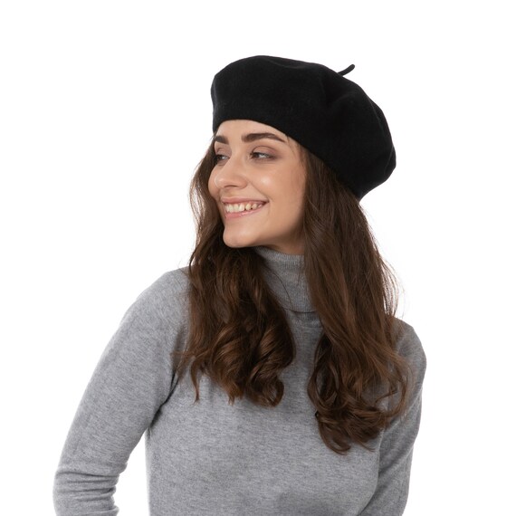 Men Women Hat Cap Fancy Dress Costume Accessory Black French Beret Rasta Men Women Hat Cap Fancy Dress Costume Accessory Black French Beret Rasta