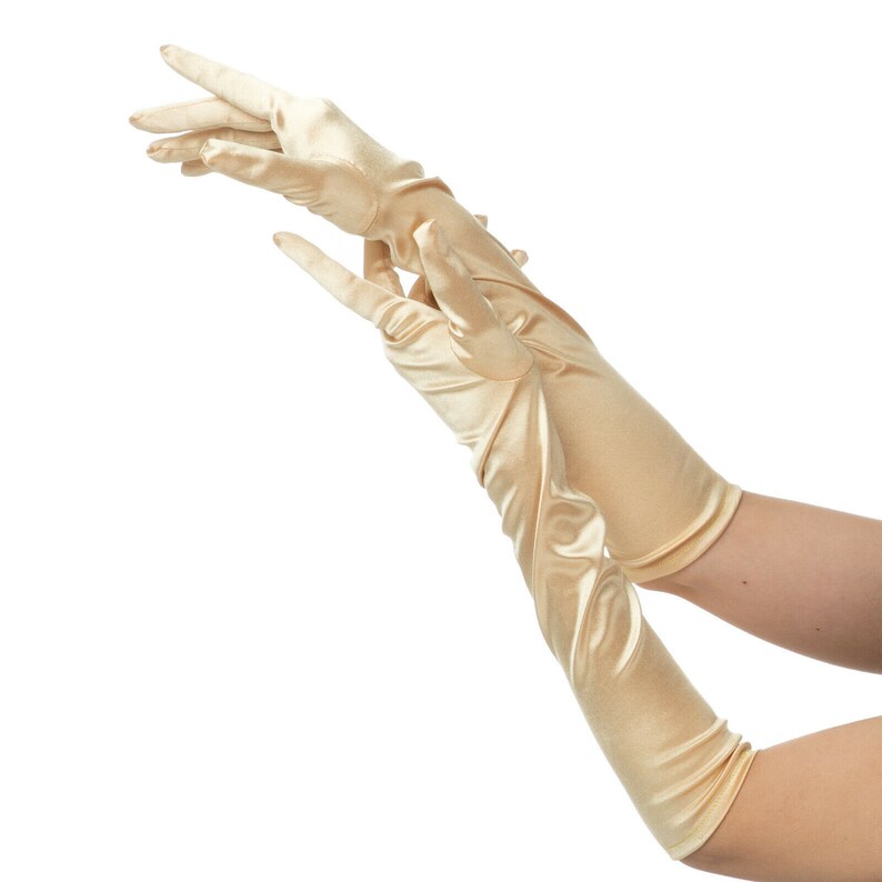 Womens Ladies Long Opera Evening Gloves Satin Charleston Party Etsy UK