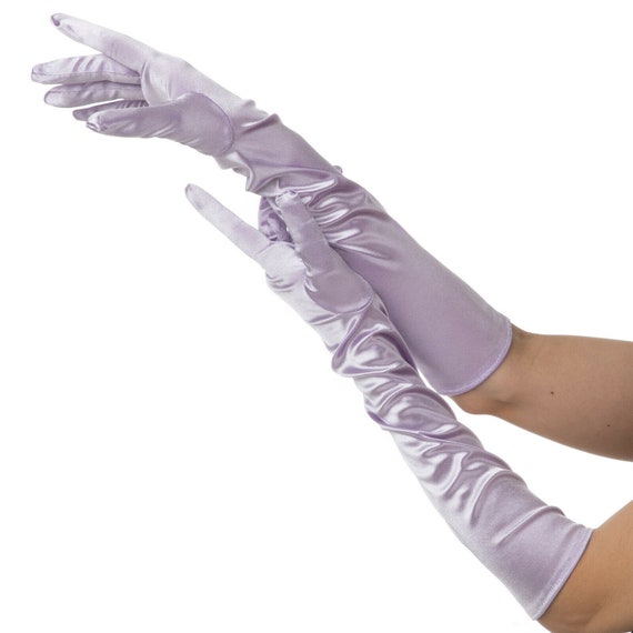 Lilac Long Fancy Dress Gloves Elegant 