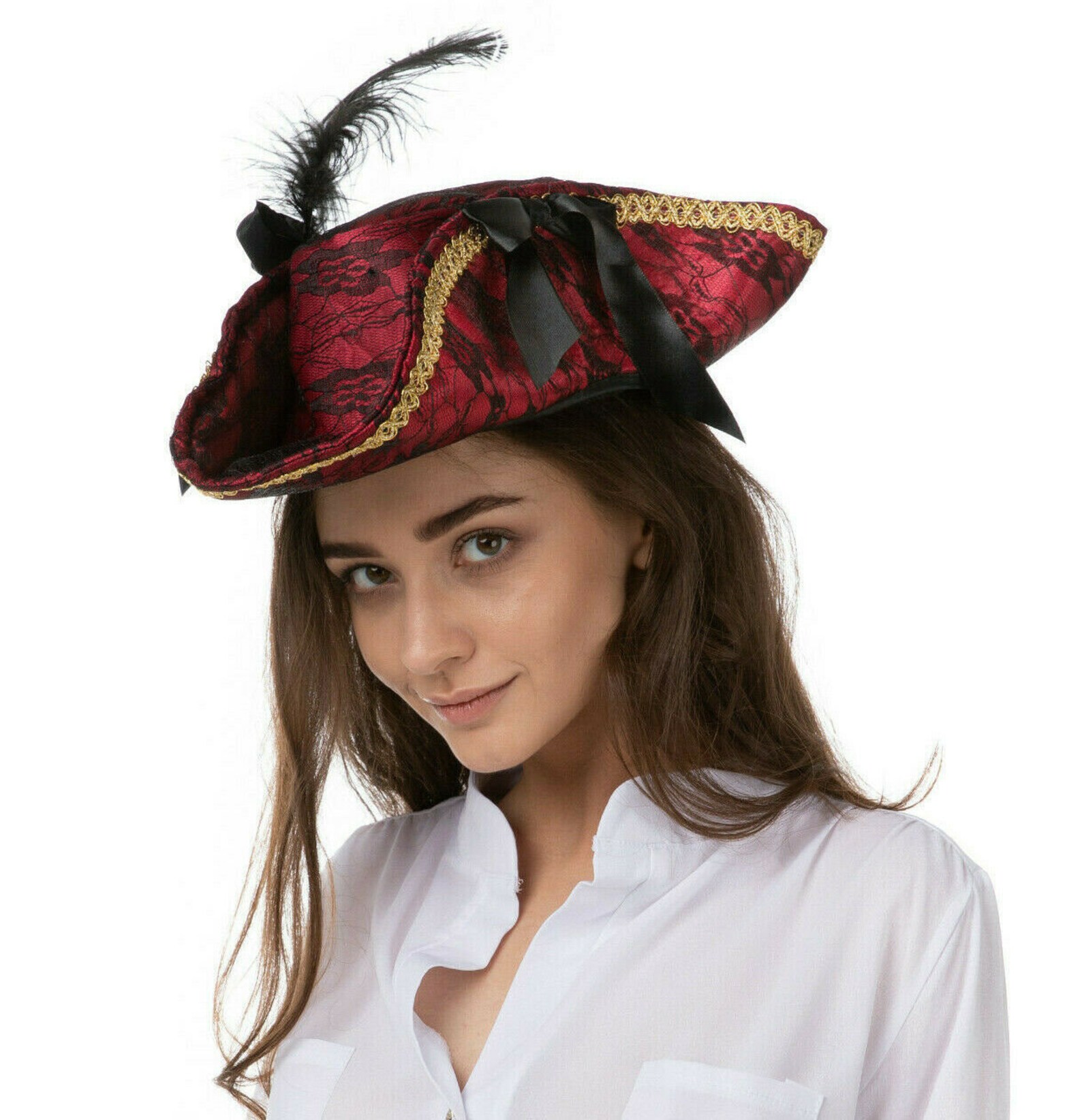 Ladies Red Deluxe Pirate Hat Pirates Shipmate Costume Fancy Etsy