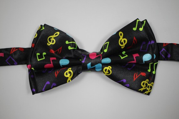 Popular Design Men Women Clip-on Suspender Bow-Tie Combo Adjustable Music Note 