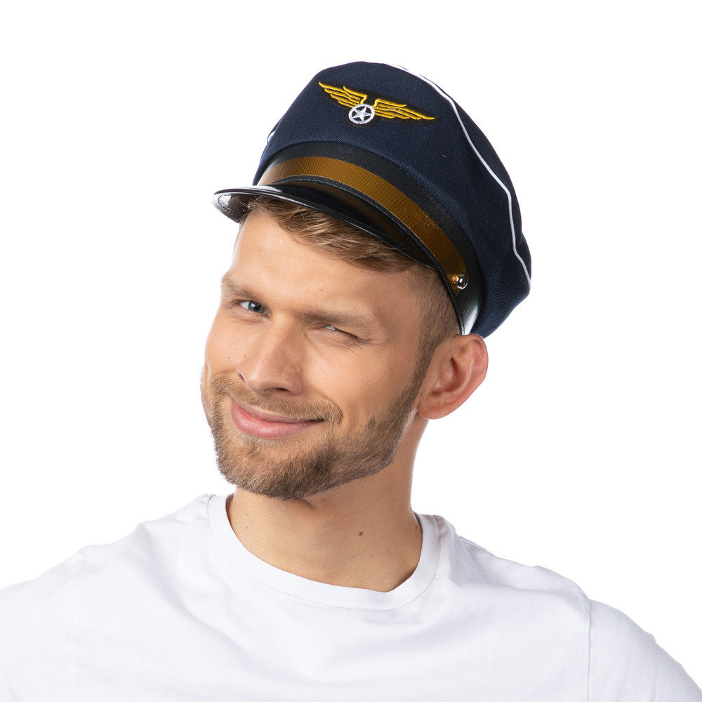 Navy Airline Pilot Hat Fancy Dress Costume Funny Party Hats Etsy
