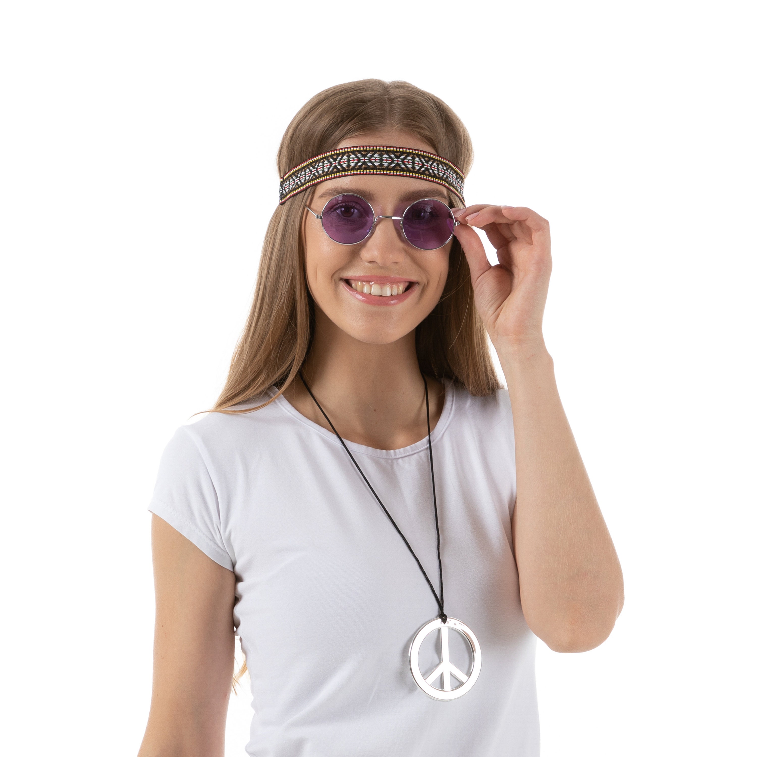 Hippy Fancy Dress Glasses Set Costume Hippie 1960 Peace Sign | Etsy