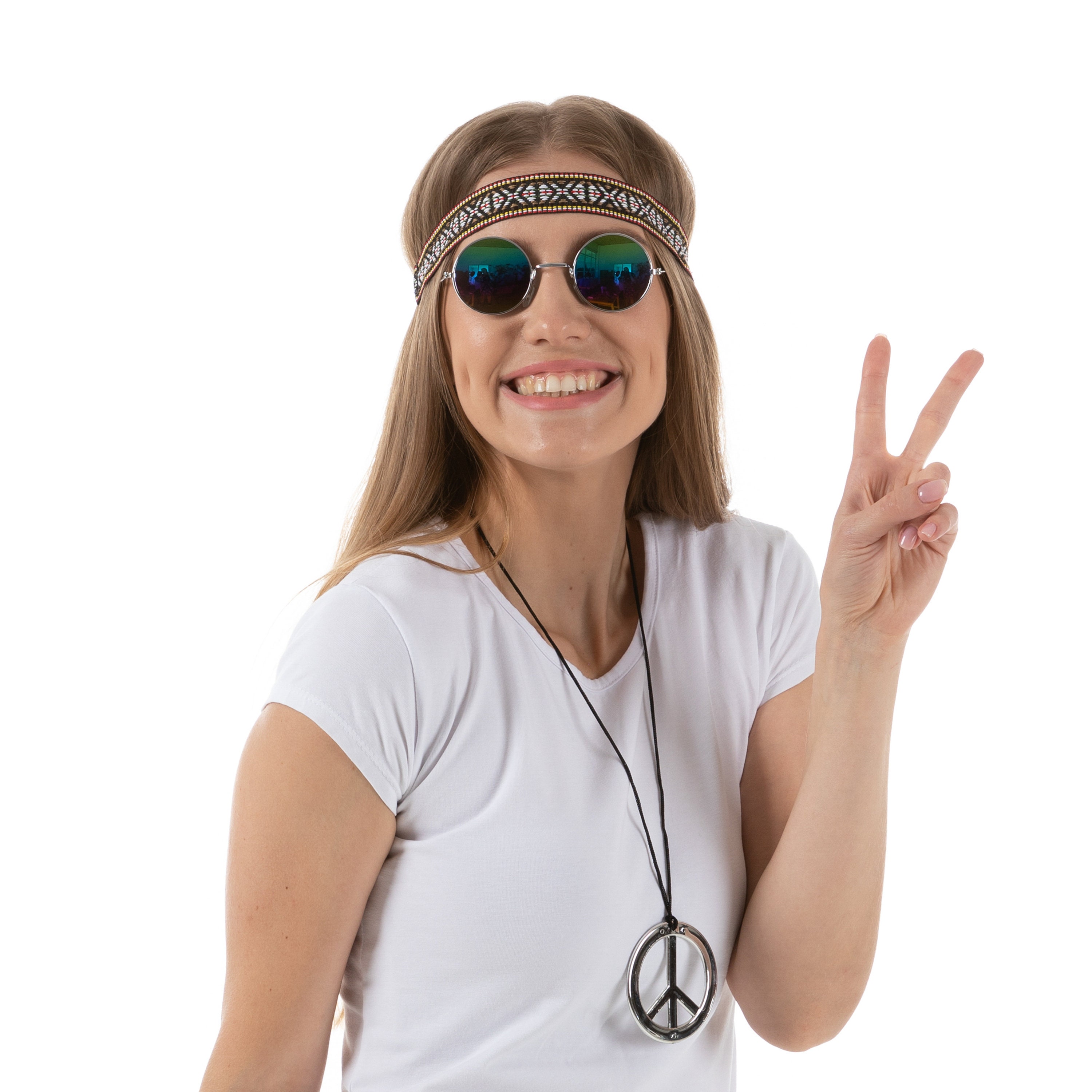 Hippy Fancy Dress Glasses Set Costume Hippie 1960 Peace Sign Etsy