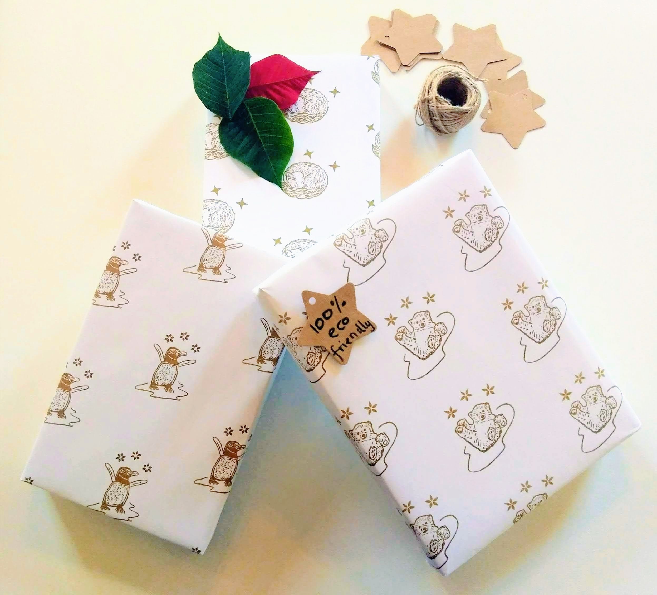 Fox Design Christmas Gift Wrapping Paper Sheet (70cm X 50cm) - Woodland Theme, Recyclable 6 thumbnail image