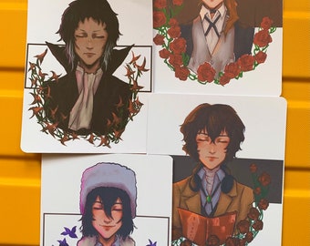 Bungou Stray Dogs Dazai Osamu, Chuuya Nakahara, Fyodor Dostoevsky, Nikolai Gogol, Akutagawa Ryunosuke, Sigma A5 300gsm Character Prints