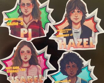 Bottoms 2023 Movie Glossy Stickers Hazel PJ Josie Isabel
